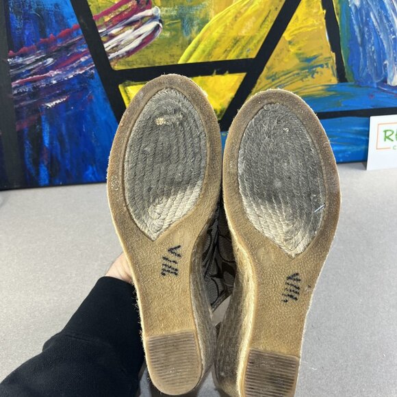 Women’s Coach Espadrille Wedge Sandals (Beige, Size 9 US) - Picture 5 of 7